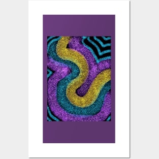 Glitter Abstract Curves Posters and Art